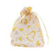 Organza Jewellery Bag 9x12cm heart - Peach-gold